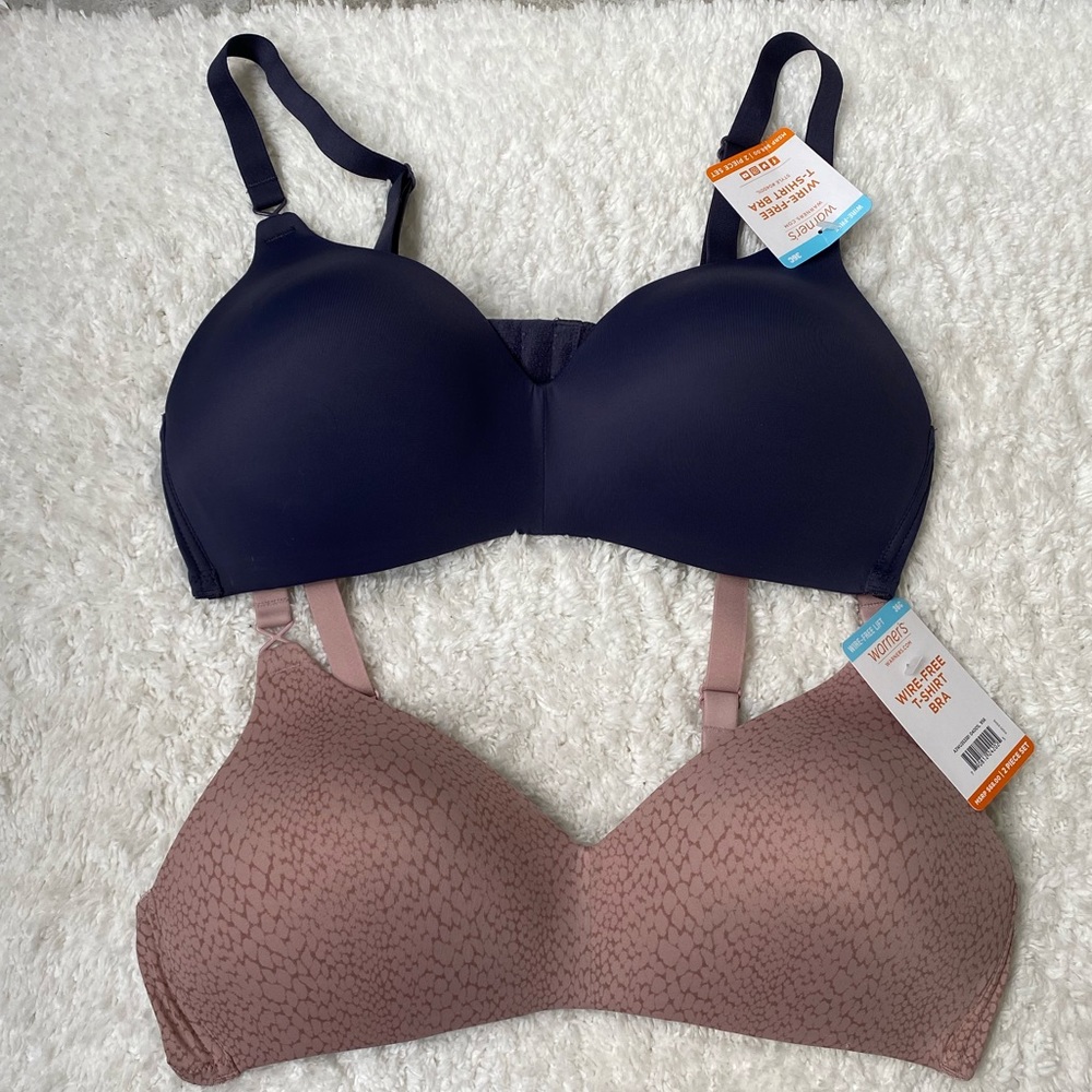 NWT WARNER'S Wire-Free Invisible T-SHIRT 2 Bras 36C